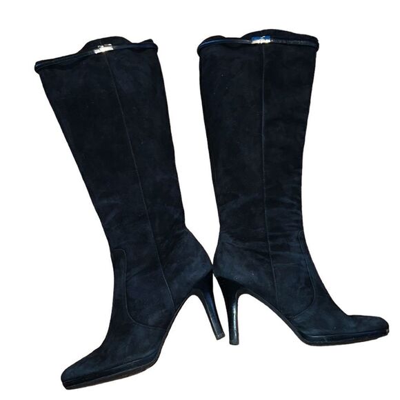 Tahari Black Suede Tall Boots Size 9 1/2 M - Picture 4 of 8
